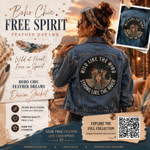 Wild wie der Wind, stark wie der Fluss Custom Jeansjacke
