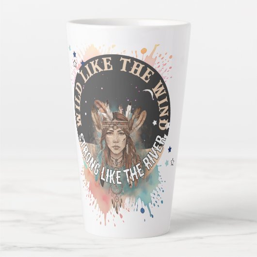 Wild wie der Wind, stark wie der Fluss | Custom Milchtasse (Vorderseite)