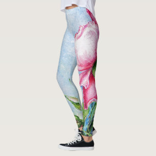 Wild wie ein rotes Rosenblüten-Aquarell Leggings