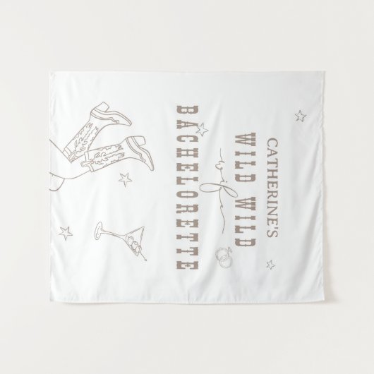 Wild Wild Ehefrau Bachelorette Tapestysign Wandteppich (Vorderseite (Horizontal))