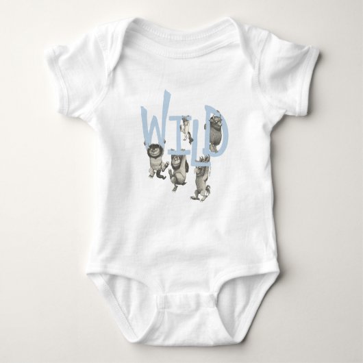 WILD | Wilde Dinge und Max - Blau Baby Strampler (Vorderseite)