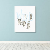 WILD | Wilde Dinge und Max - Blau Leinwanddruck (Insitu (Holzboden))