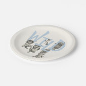 WILD | Wilde Dinge und Max - Blau Pappteller (Schrägansicht)