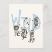 WILD | Wilde Dinge und Max - Blau Postkarte (Vorderseite)
