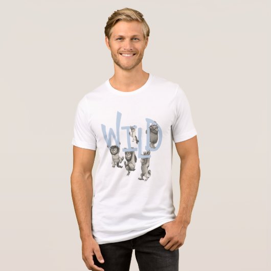 WILD | Wilde Dinge und Max - Blau Tri-Blend Shirt (Vorderseite voll)