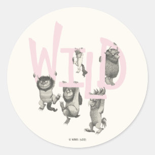 WILD   Wilde Dinge und Max - Pink Runder Aufkleber