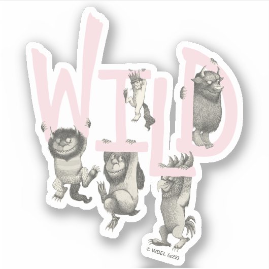 WILD | Wilde Dinge und Max - Rosa Aufkleber (Vorderseite)