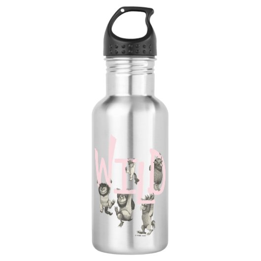 WILD | Wilde Dinge und Max - Rosa Edelstahlflasche (Vorderseite)