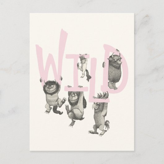 WILD | Wilde Dinge und Max - Rosa Postkarte (Vorderseite)