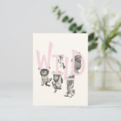 WILD | Wilde Dinge und Max - Rosa Postkarte (Stehend Vorderseite)