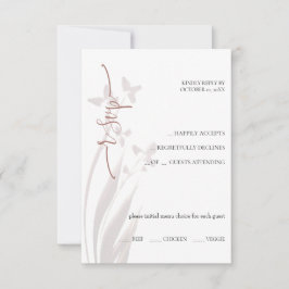 Wild & Wine-Stained Watercolor Floral RSVP Card Karte