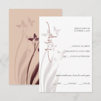 Wild & Wine-Stained Watercolor Floral RSVP Card Karte