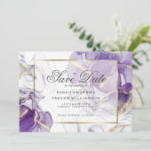 Wild Wisteria Gold Abstrakt Einladung (Stehend Vorderseite)