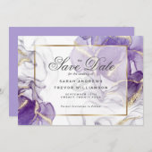 Wild Wisteria Gold Abstrakt Einladung (Vorne/Hinten)