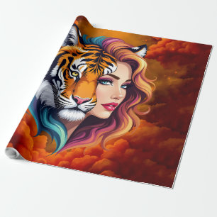 Wild Within – Tiger Spirit Göttin. Geschenkpapier