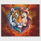 Wild Within – Tiger Spirit Göttin. Geschenkpapier (Flach)