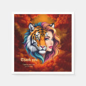 Wild Within – Tiger Spirit Göttin. Serviette (Vorderseite)