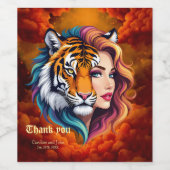 Wild Within – Tiger Spirit Göttin.  Weinetikett (Einzelnes Label)