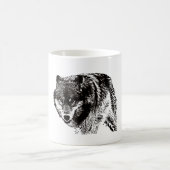 Wild Wolf Black & White Artwork Kaffeetasse (Mittel)