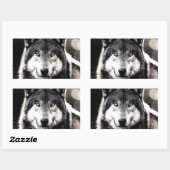 Wild Wolf Eyes Artwork Unique Rectangle Sticker (Blatt)