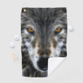 Wild Wolf Eyes Decor auf Golfhandtuch (Insitu)