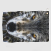 Wild Wolf Eyes Decor auf Golfhandtuch (Horizontal)