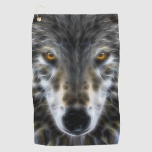 Wild Wolf Eyes Decor auf Golfhandtuch