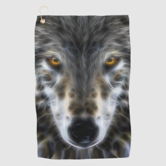 Wild Wolf Eyes Decor auf Golfhandtuch