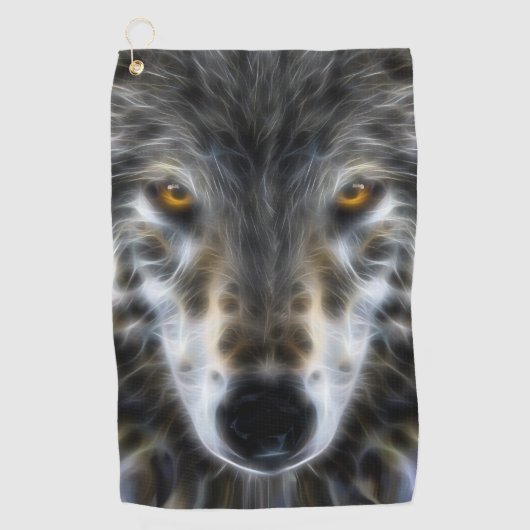 Wild Wolf Eyes Decor auf Golfhandtuch (Vorderseite)