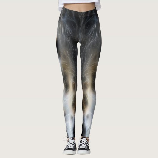 Wild Wolf Eyes Decor auf Leggings (Vorderseite)