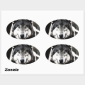 Wild Wolf Eyes Oval Sticker (Blatt)