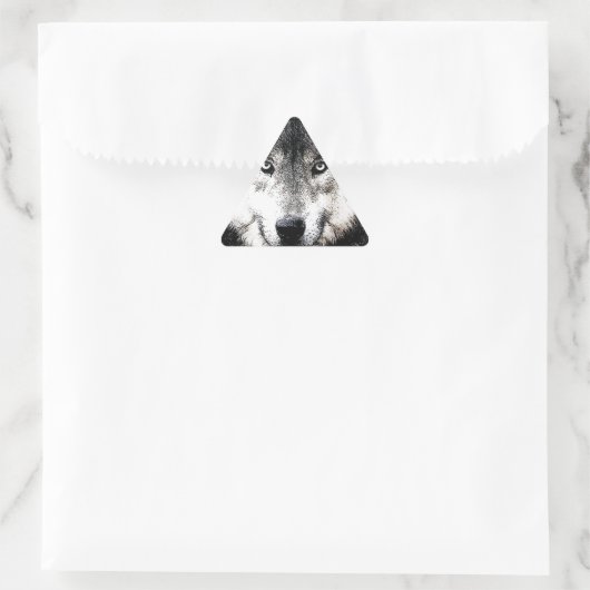 Wild Wolf Eyes Triangle Sticker (Tasche)