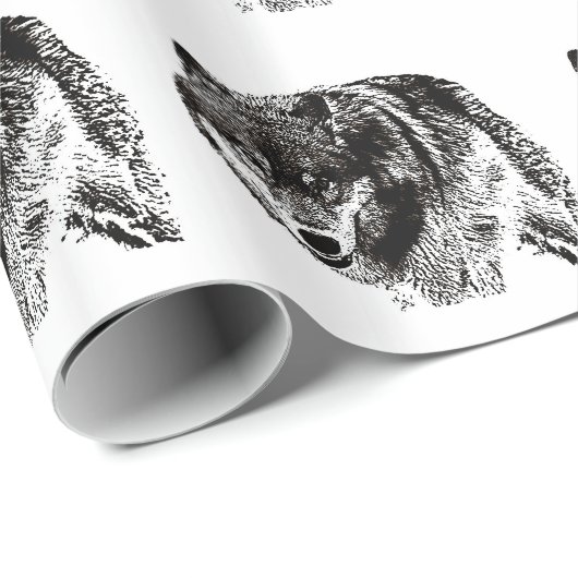 Wild Wolf Geschenkpapier (Rolleneckpunkt)
