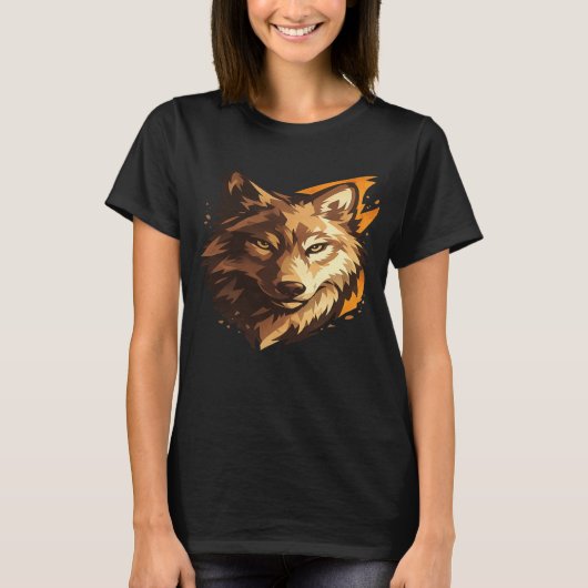 Wild Wolf Gesicht Kunst Unisex T-Shirt (Vorderseite)