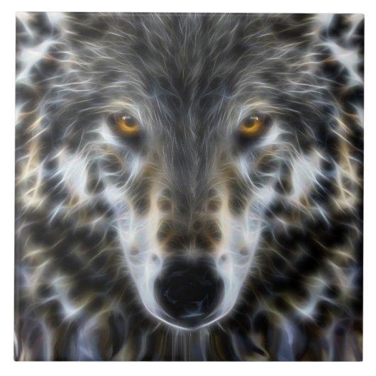 Wild Wolf Inspirational Portrait Fliese (Vorderseite)