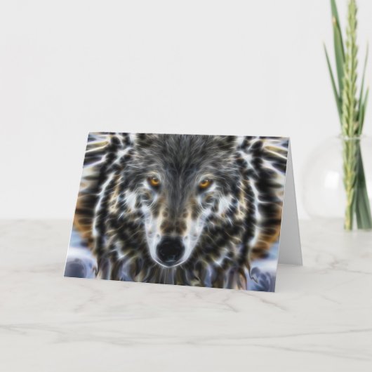 Wild Wolf Inspirational Portrait Karte (Vorderseite)