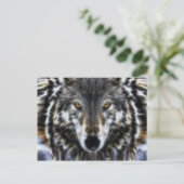 Wild Wolf Inspirational Portrait Postkarte (Stehend Vorderseite)