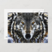 Wild Wolf Inspirational Portrait Postkarte (Vorne/Hinten)