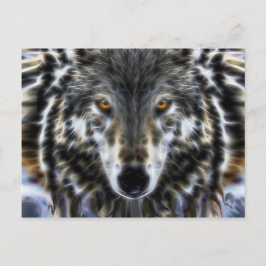 Wild Wolf Inspirational Portrait Postkarte (Vorderseite)