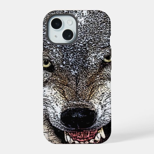 Wild Wolf iPhone 15 Hülle (Rückseite)