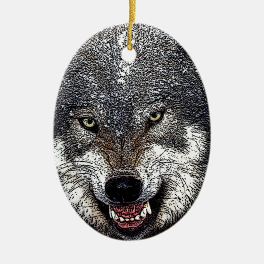 Wild Wolf Keramik Ornament (Vorne)