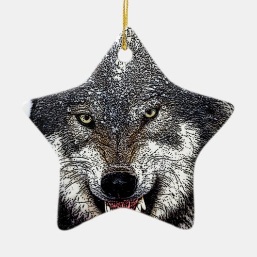 Wild Wolf Keramik Ornament (Vorne)