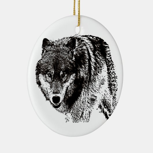 Wild Wolf Keramik Ornament (Rechts)