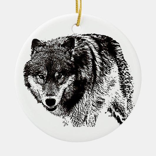 Wild Wolf Keramik Ornament (Vorne)