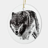 Wild Wolf Keramik Ornament (Links)