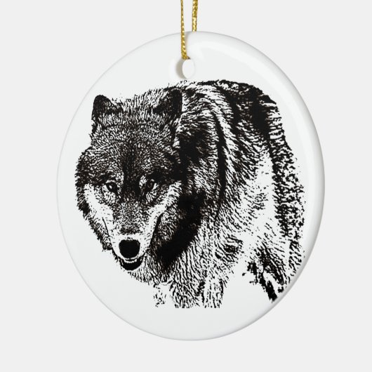 Wild Wolf Keramik Ornament (Links)