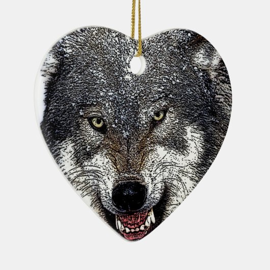 Wild Wolf Keramik Ornament (Rechts)