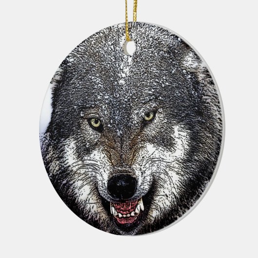 Wild Wolf Keramikornament (Links)