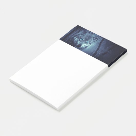 Wild Wolf mit schönen blauen Augen Post-it Klebezettel (angewinkelt)