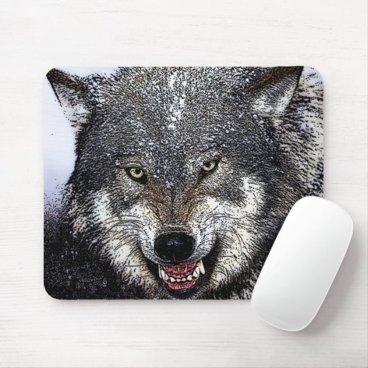 Wild Wolf Mousepad (Mit Mouse)
